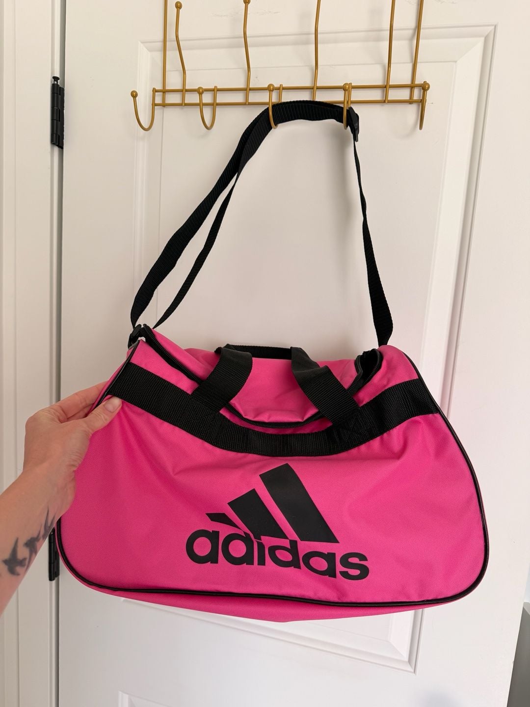 Adidas Diablo Small Duffle Bag in Intense Pink and Black 4