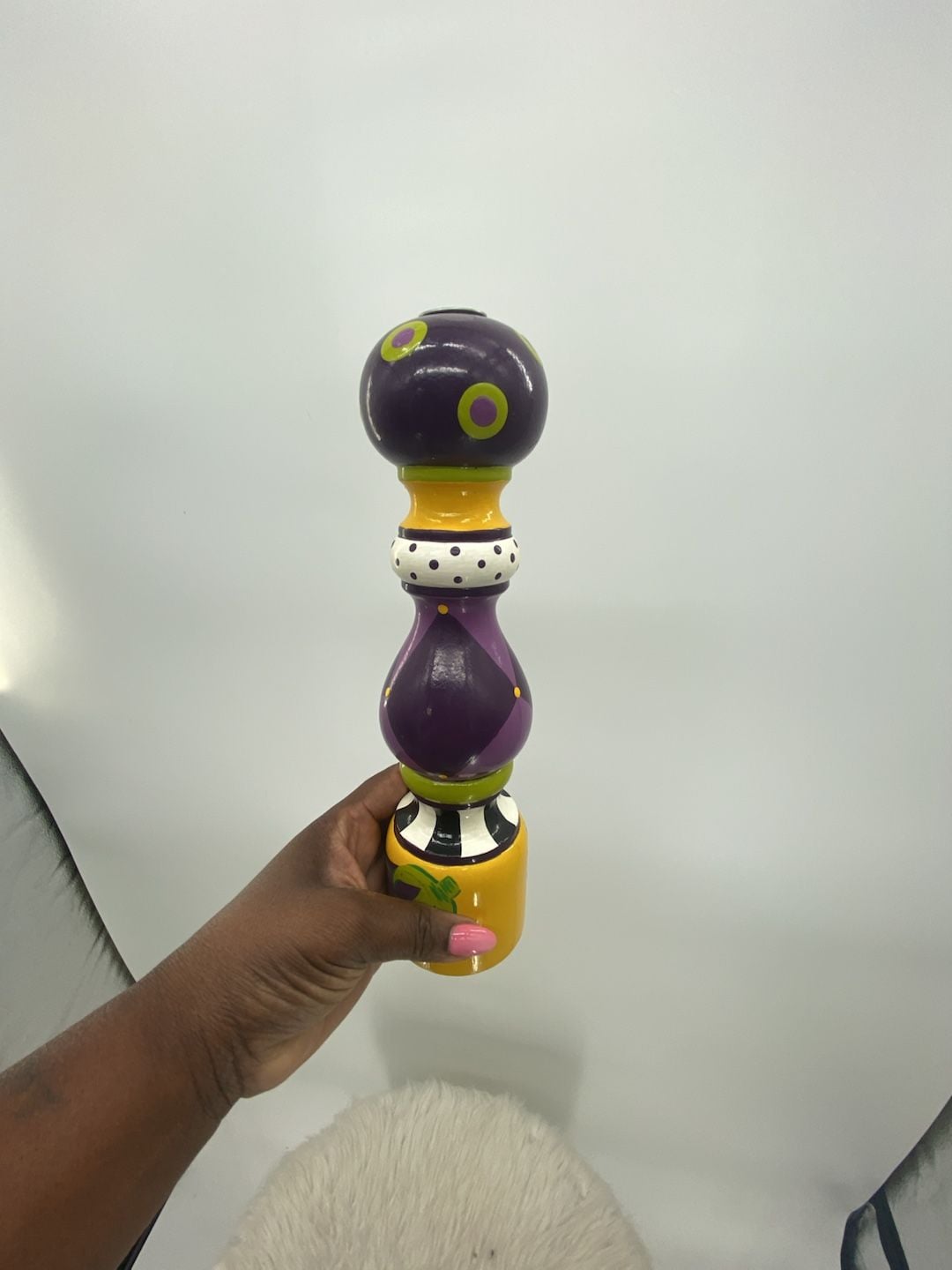 Jessie Mac Hand Painted Wooden Pepper Mill Grinder 7