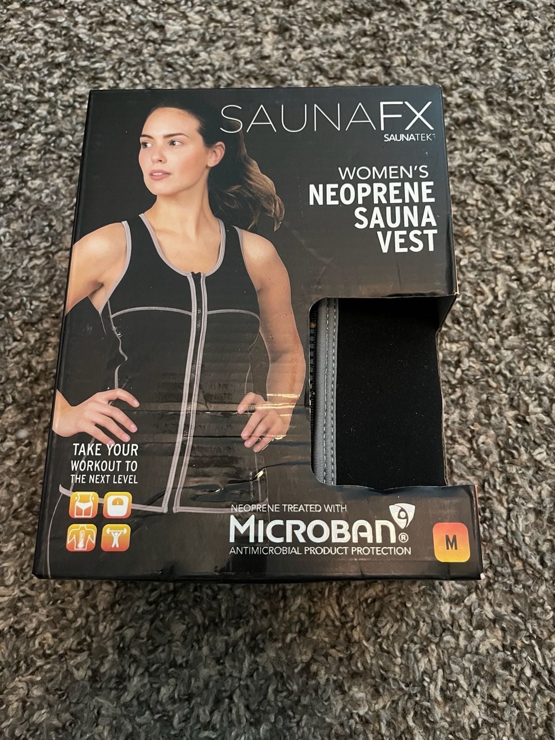 SaunaFX SaunaTek Women's Neoprene Sauna Vest with Microban - Black Combo, Size M 1