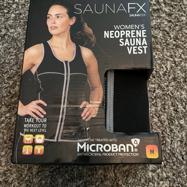 SaunaFX SaunaTek Women's Neoprene Sauna Vest with Microban - Black Combo, Size M
