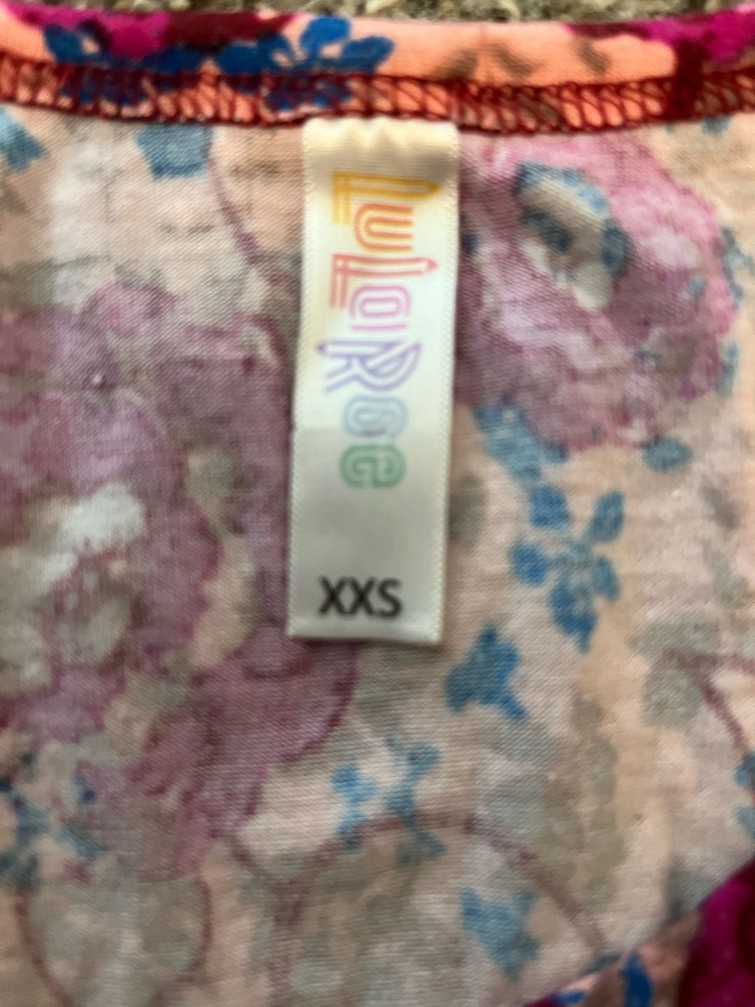 LuLaRoe Floral Print High-Low Short Sleeve Top 3