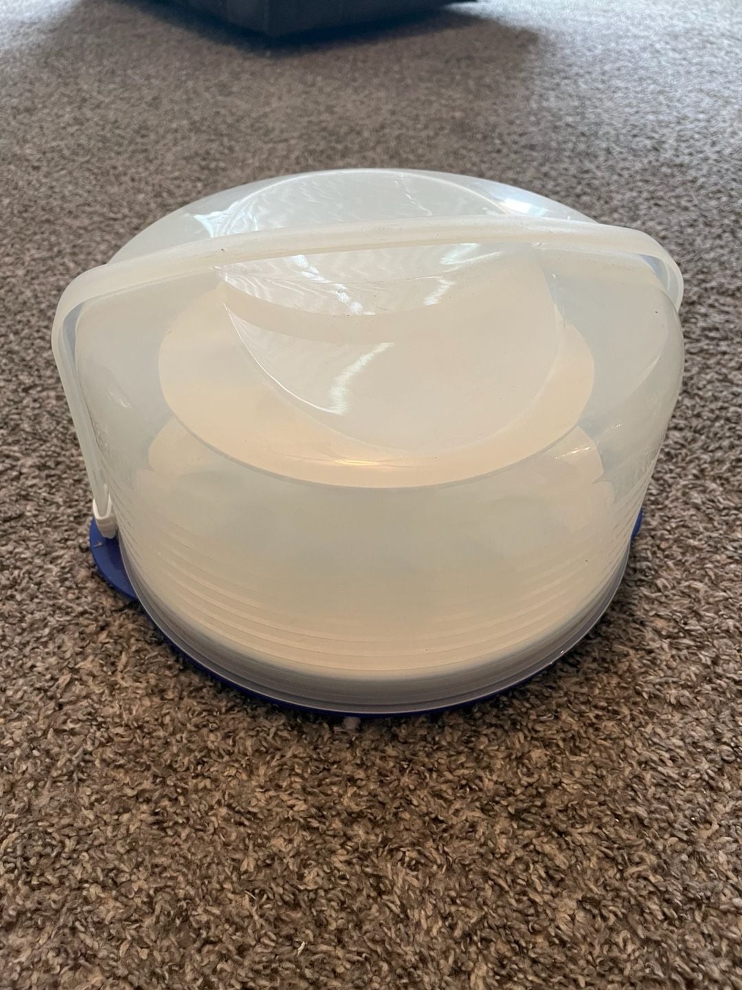 Tupperware Egg Taker and Deviled Egg Carrier with Blue Base and Clear Locking Lid 1