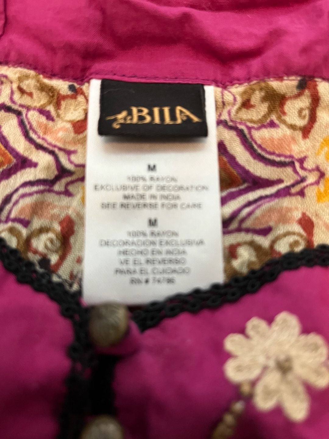 Bila Women's Bohemian Floral Print Rayon Tunic Blouse 3