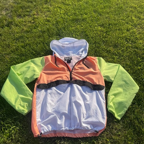 Blackjack 1999 USA Colorblock Quarter Zip Windbreaker Hoodie