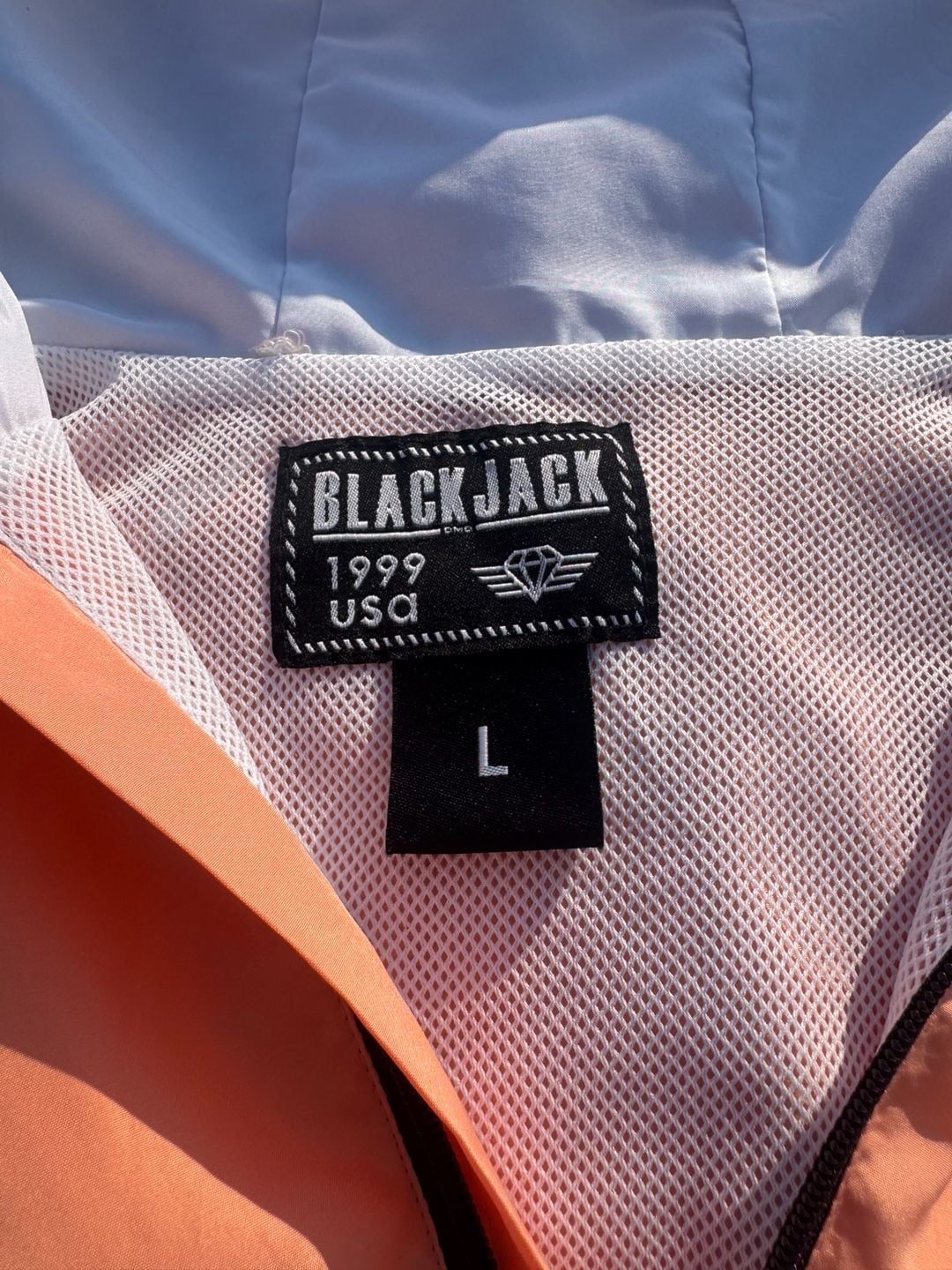Blackjack 1999 USA Colorblock Quarter Zip Windbreaker Hoodie 2
