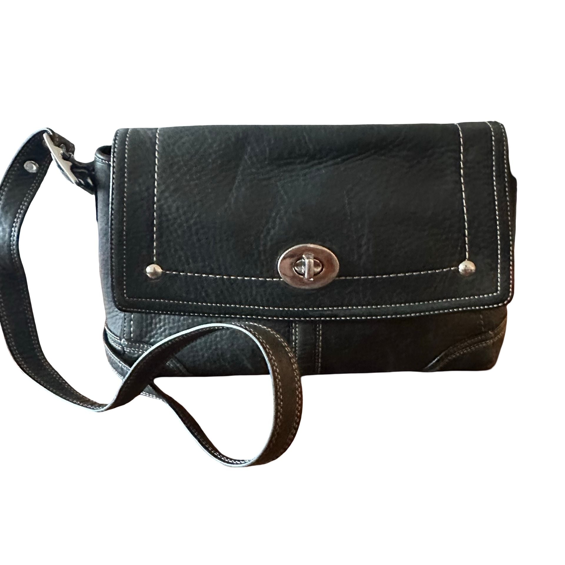 Coach Leather Turnlock Shoulder Bag F13957 2