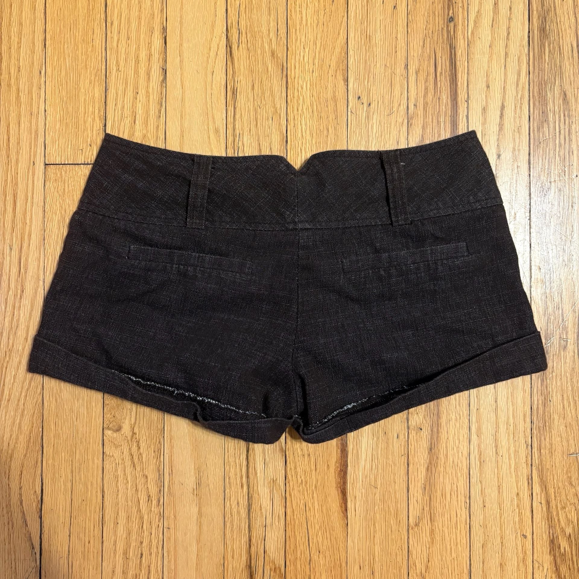 Charlotte Russe Dark Brown Cuffed Utility Shorts Size 3 3