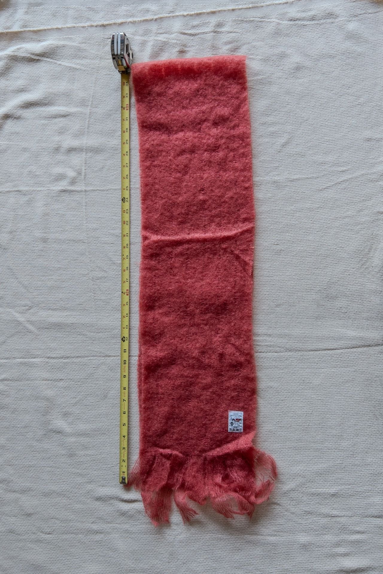 Avoca Handweavers Red Mohair and Wool Blend Scarf Nature Outdoors Granola Soft Coral Pink  10