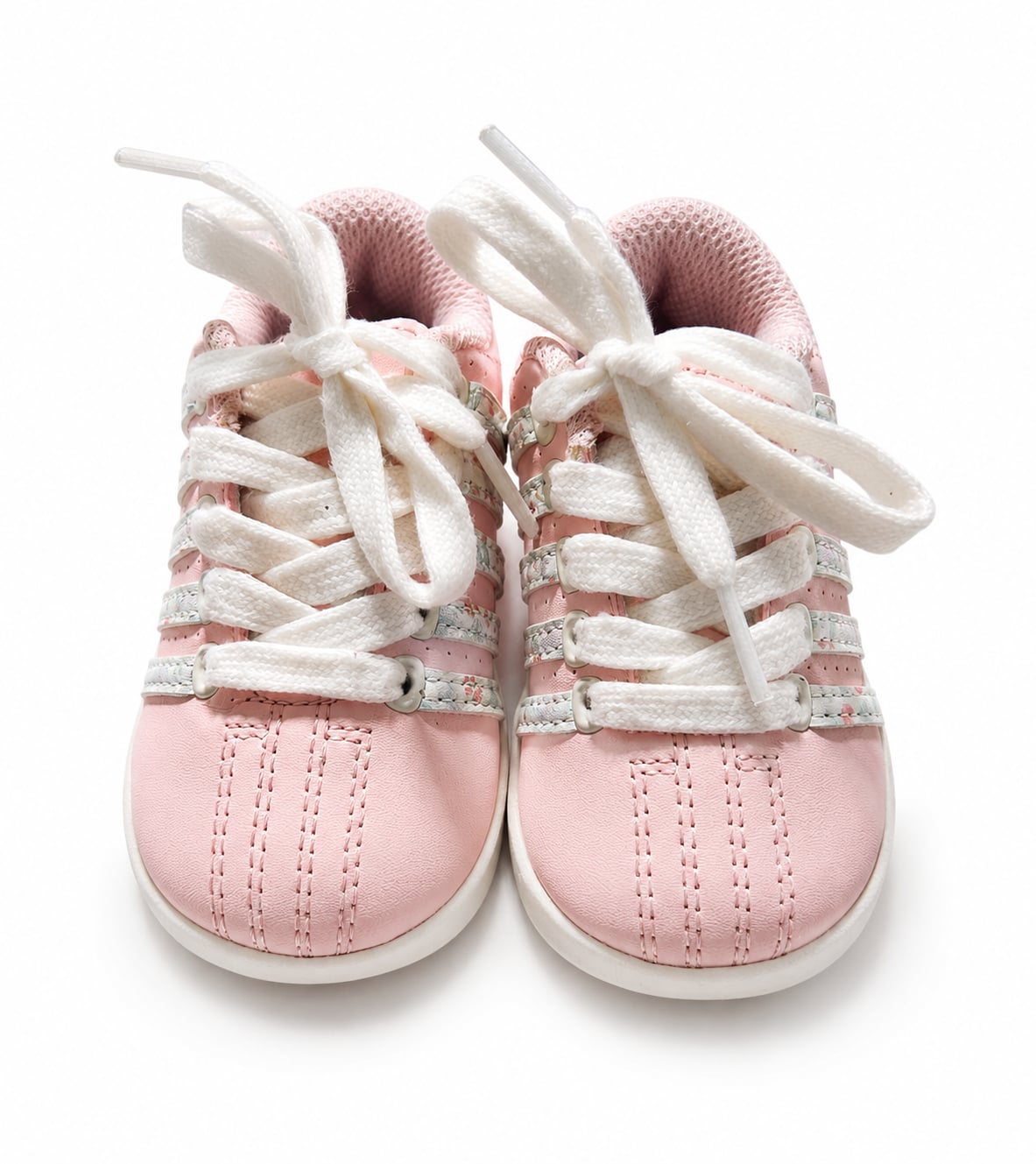 K-Swiss Toddler Girl's Pink Floral Stripe Leather Tennis Shoes 2