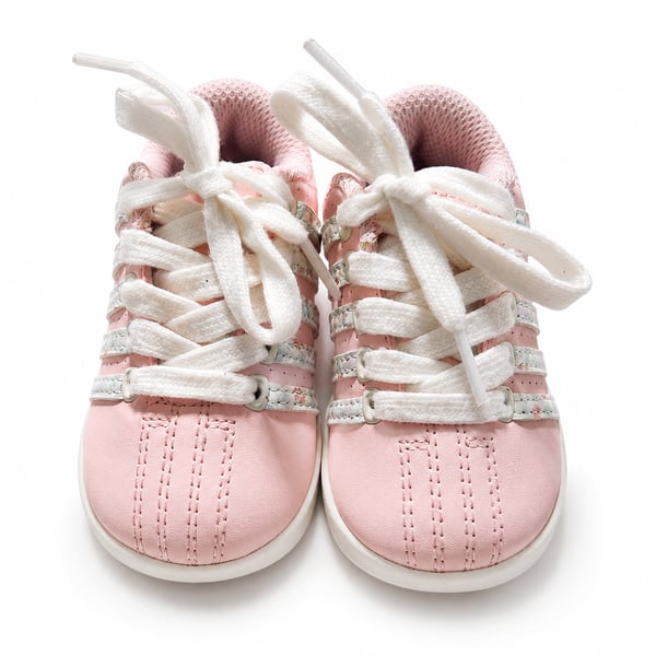 K-Swiss Toddler Girl's Pink Floral Stripe Leather Tennis Shoes