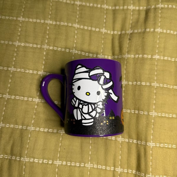 Silver Buffalo Sanrio Hello Kitty Halloween Mummy Glitter Ceramic Mug
