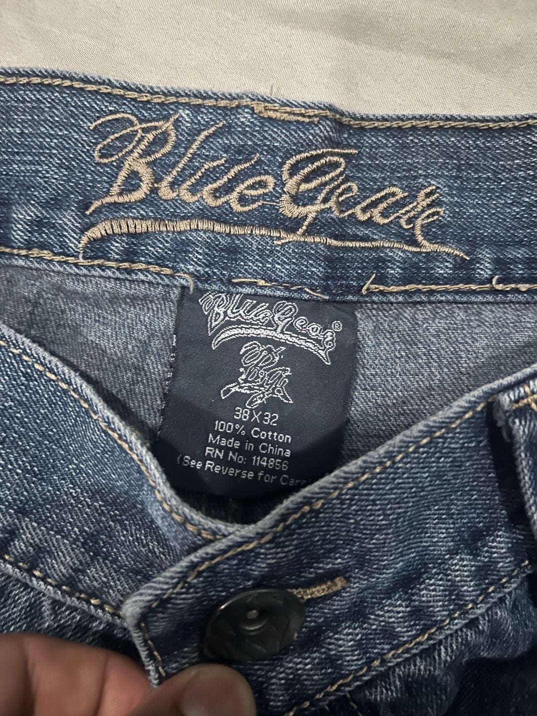 Blue Gear Men's Straight Leg Denim Jeans, Size 38x32 4
