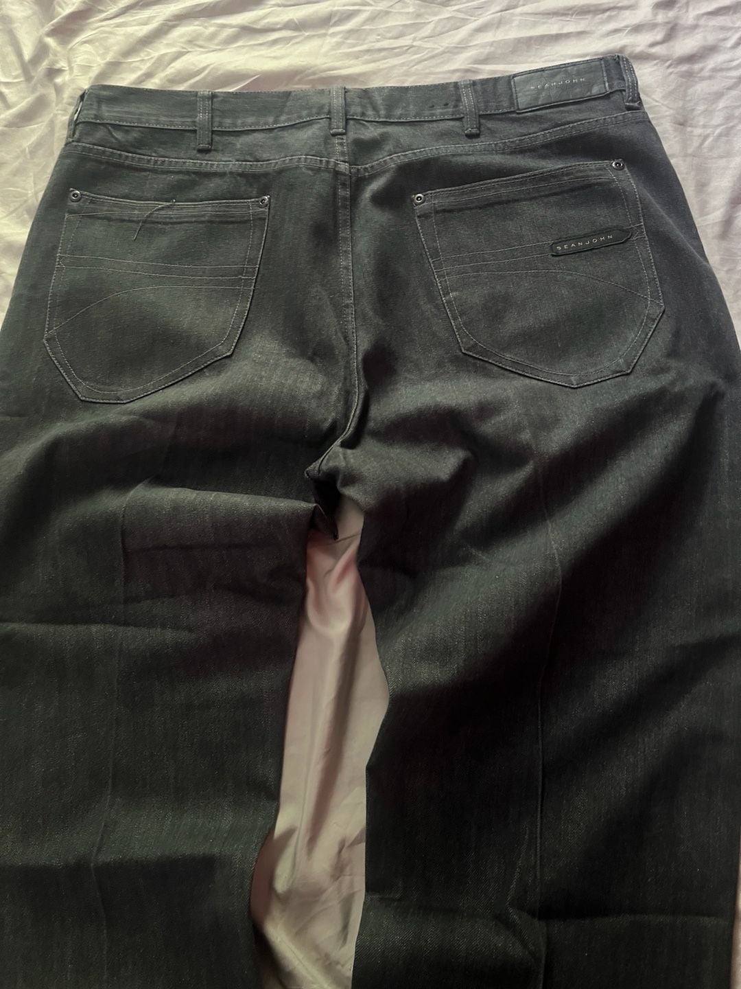 Sean John y2k Men's Black Straight Leg Denim Jeans Size 42 1