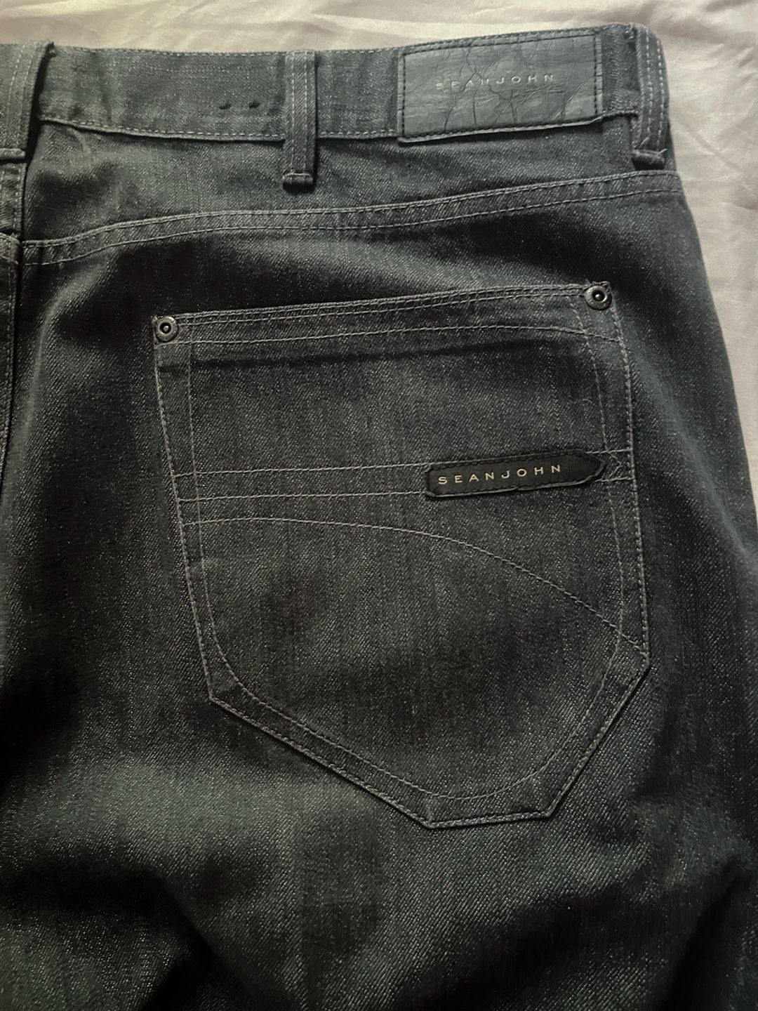 Sean John y2k Men's Black Straight Leg Denim Jeans Size 42 5