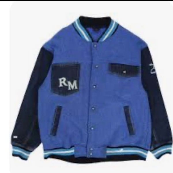 RM Varsity Denim Jacket Blue and Black