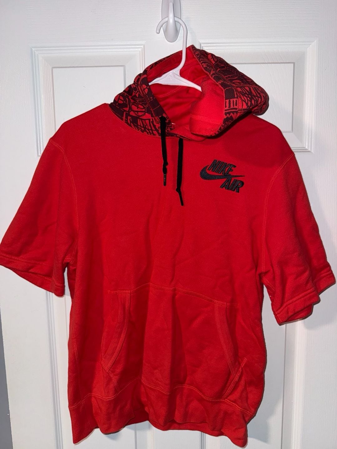 Nike Short-Sleeve Hoodie Sweatshirt Red Men’s size S 2