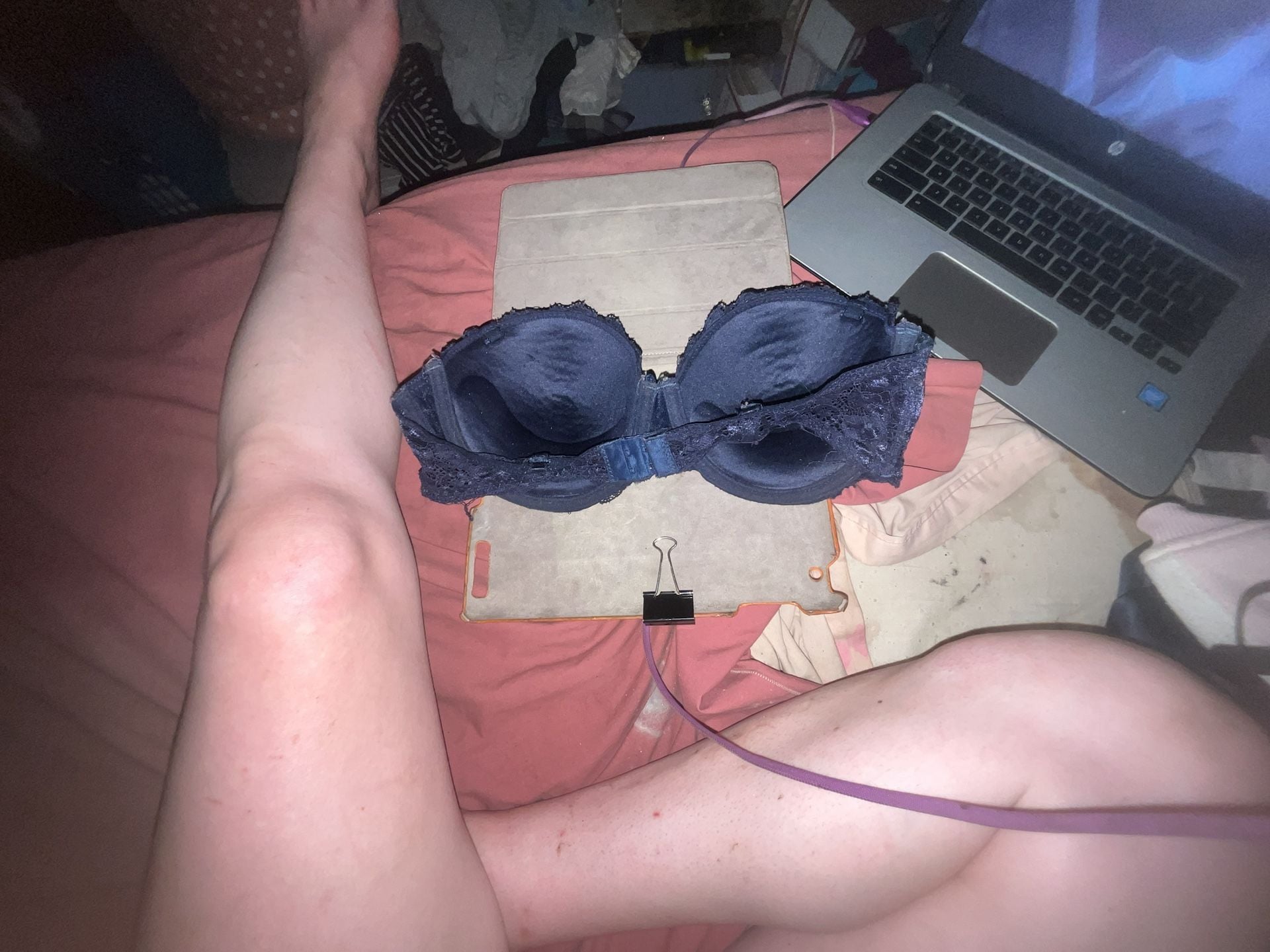 Marilyn Monroe Intimates Navy Blue Lace Push-Up Bra 34D 2