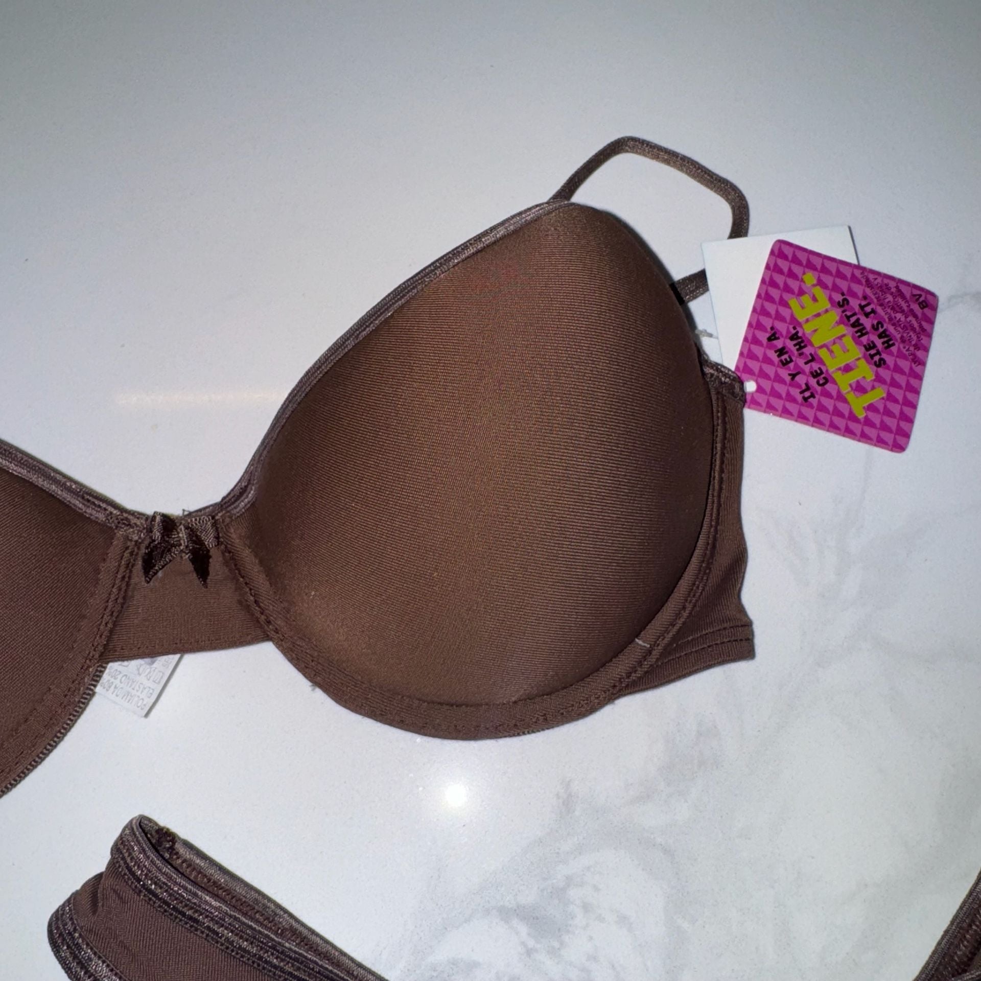 Innocent Lingerie Two-Piece Brown Bra and Thong Set 34B and Small NWT 6