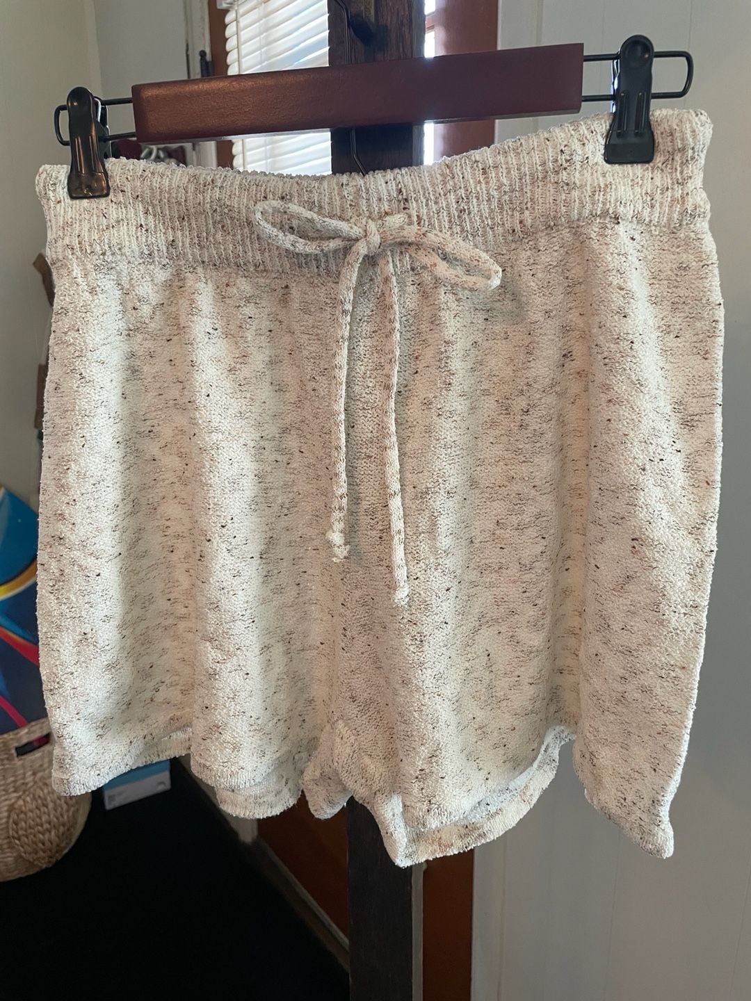 Paper Crane Speckled Knit Drawstring Lounge Shorts 1