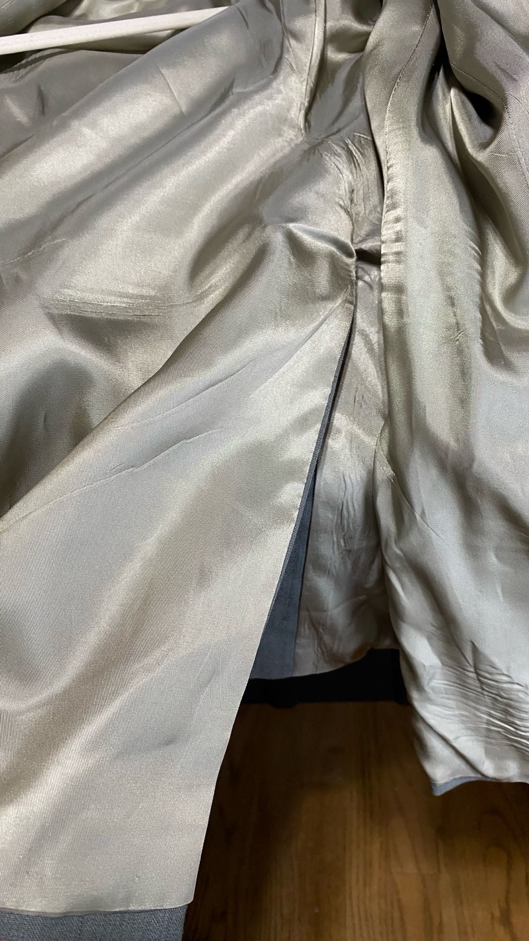 Vintage Men's Gray Pinstriped Two-Button Blazer Jacket 7