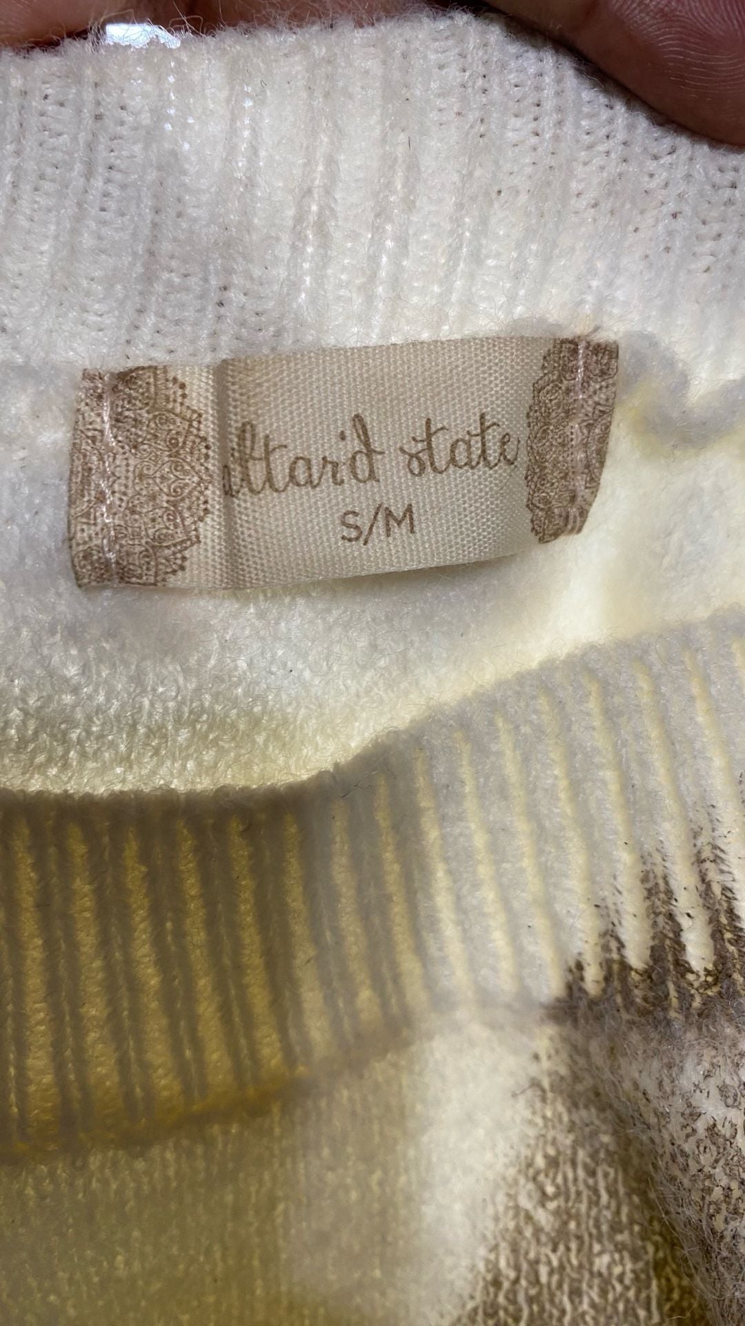 Scribble Print Drop Shoulder Fuzzy Knit Sweater in Ivory and Mocha 8