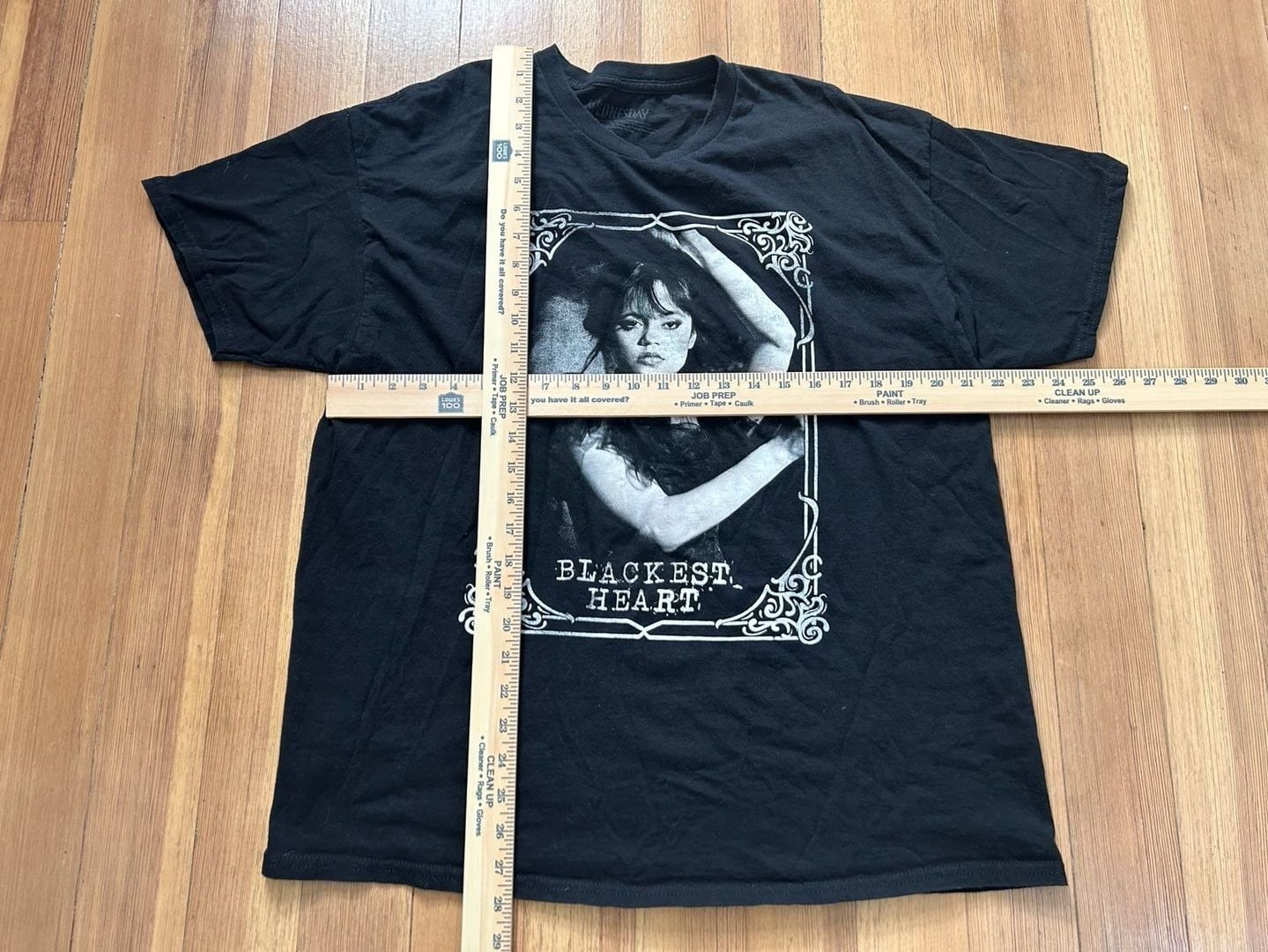 Wednesday Netflix Series Blackest Heart Graphic T-Shirt XL 3