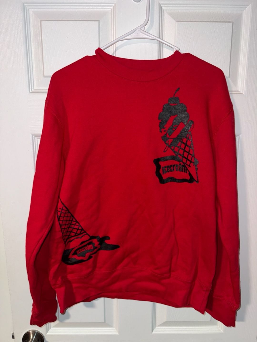 Billionaire Boys Club ICECREA Logo Crewneck Sweatshirt Red Men’s size S 2