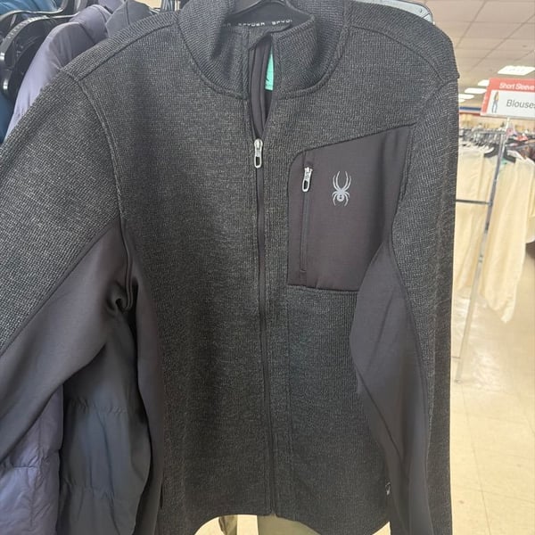 Spyder Men's Full Zip Knit Hybrid Jacket Black