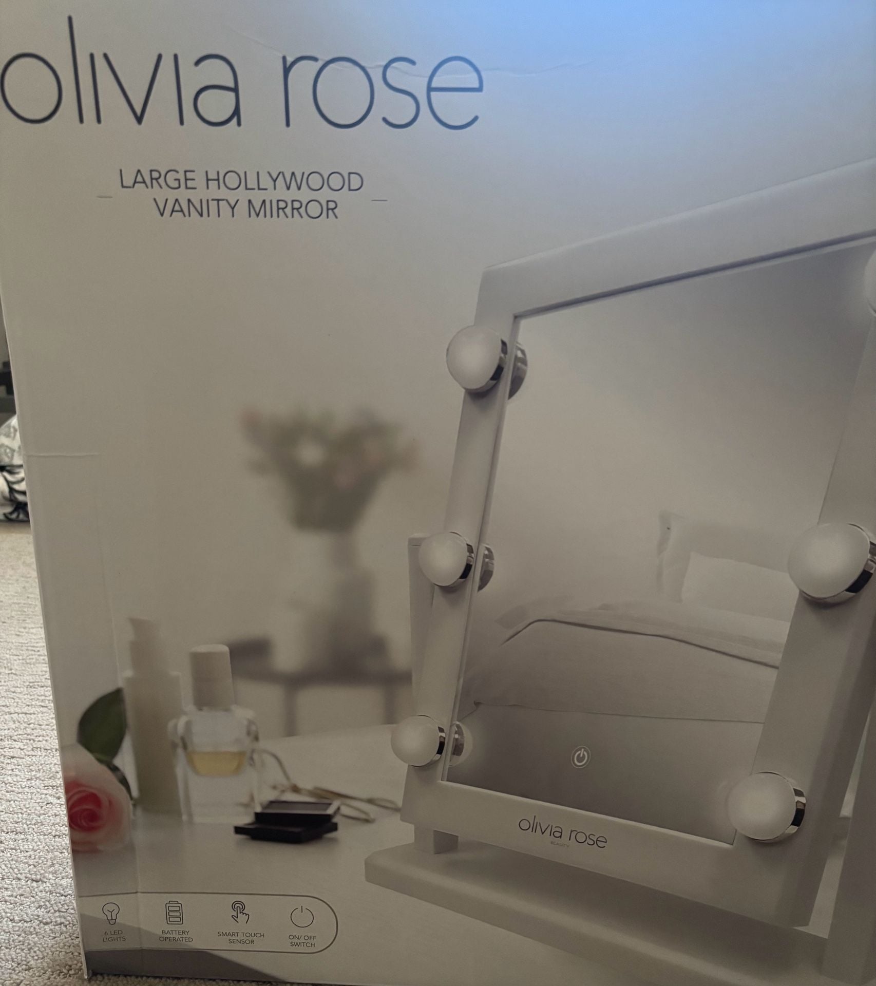 Olivia Rose Large Hollywood Vanity Mirror with 6 LED Lights and Smart Touch Sensor 1