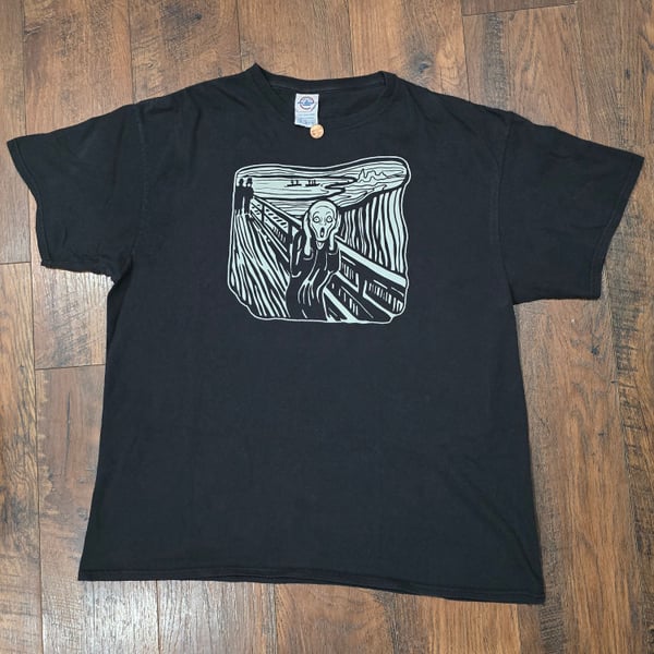 VTG Y2K EDVARD MUNCH THE SCREAM T SHIRT SIZE XL ART ANXIETY EDWARD PAINTING