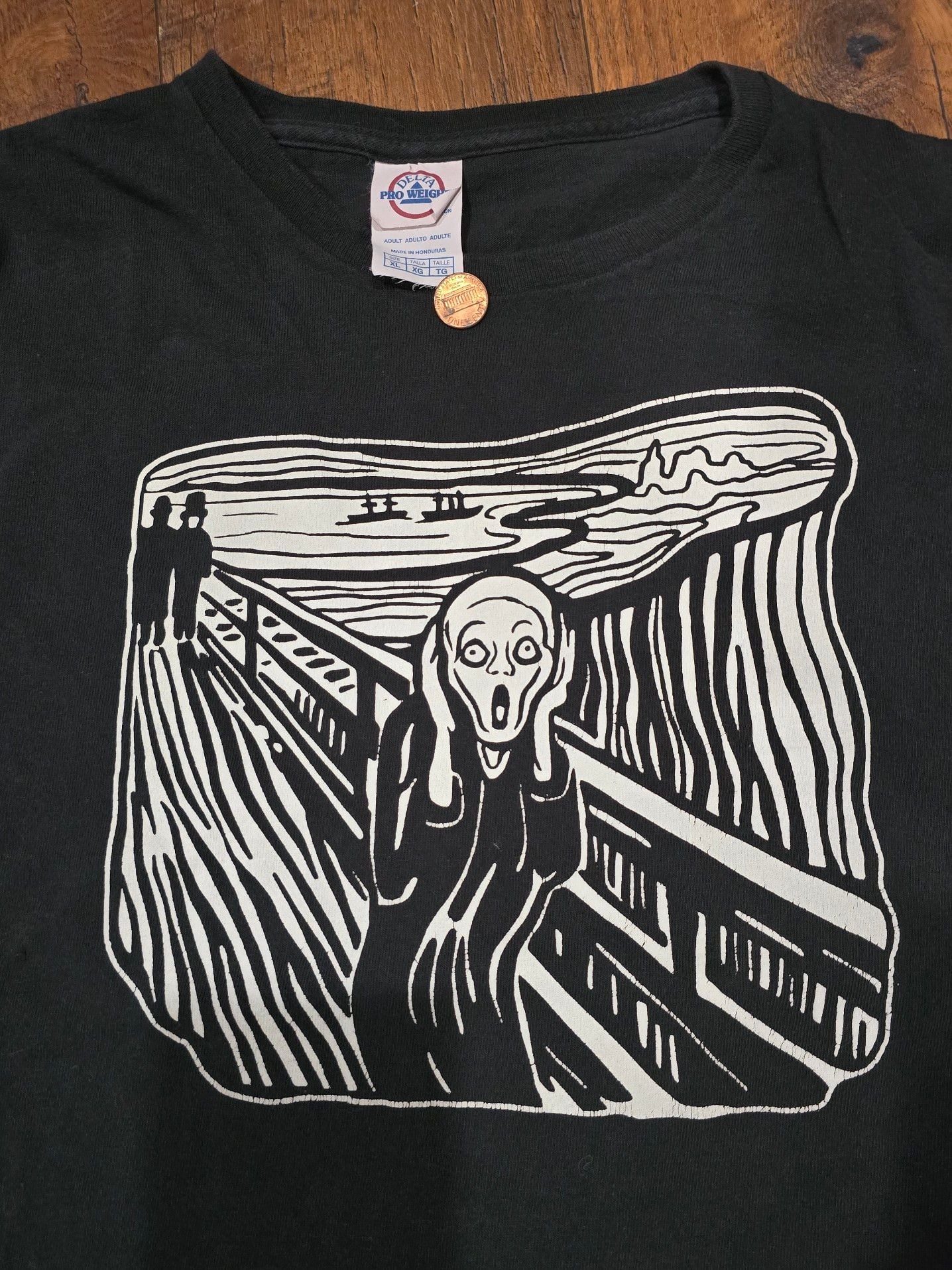 VTG Y2K EDVARD MUNCH THE SCREAM T SHIRT SIZE XL ART ANXIETY EDWARD PAINTING 3