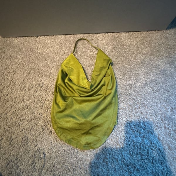 SHEIN Firerie Green Draped Front Backless Halter Top
