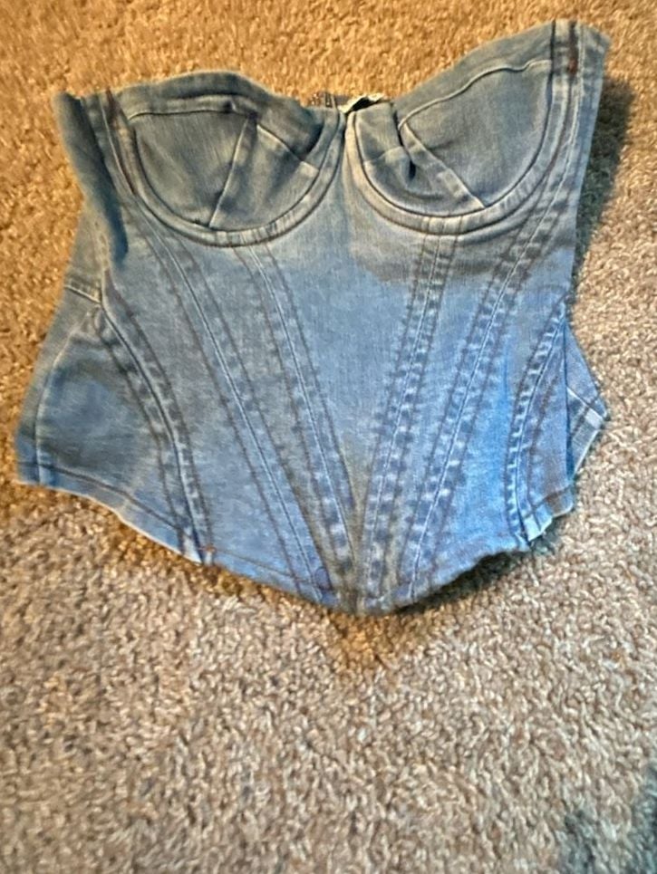 Garage Denim Corset Bustier Crop Top 1