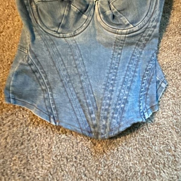 Garage Denim Corset Bustier Crop Top