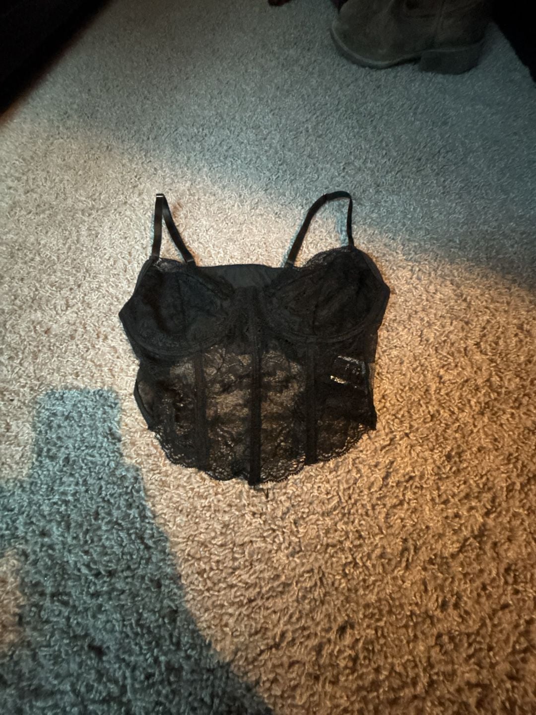 SHEIN Black Lace Corset Cami Top 1