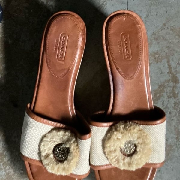 Coach Jazmin Platform Wedge Sandals in Tan Canvas and Cork size 11