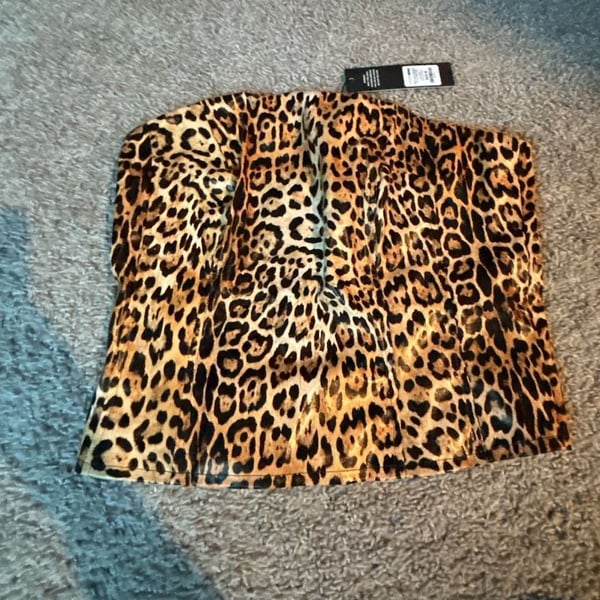 Fashion Nova Wild Love Leopard PU Corset Top