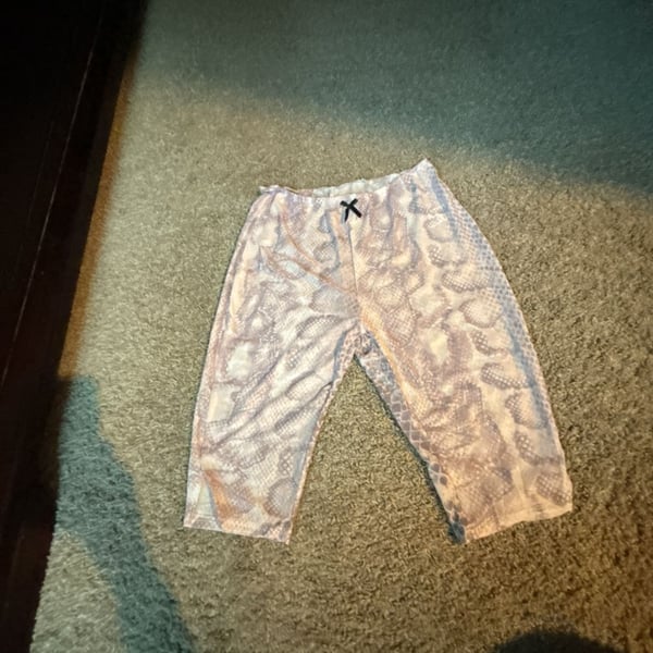 EGO Low Rise Capri Trousers in Multi Snake Print Mesh
