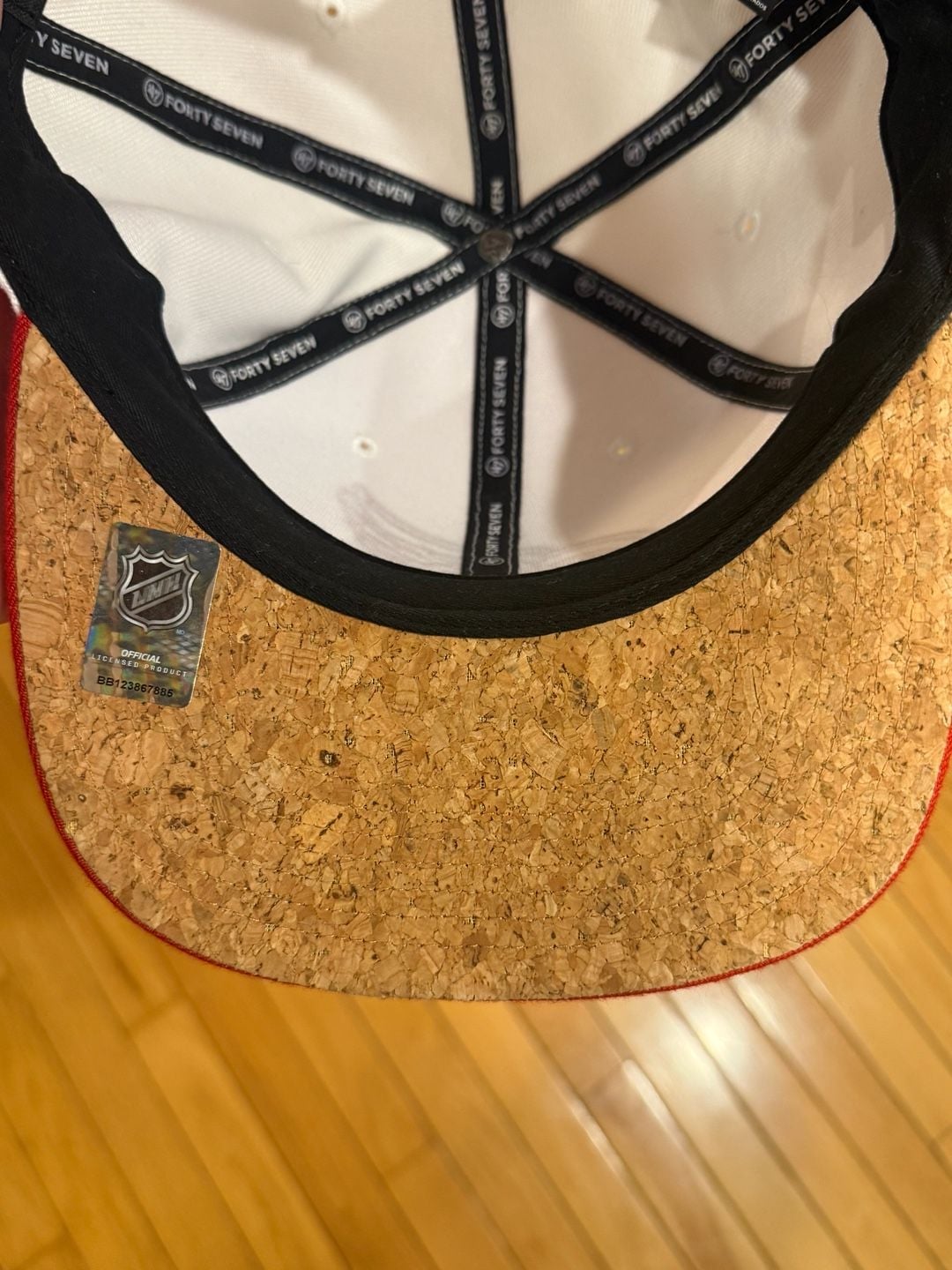 47 Brand Detroit Red Wings NHL Cork Brim Snapback Hat 9