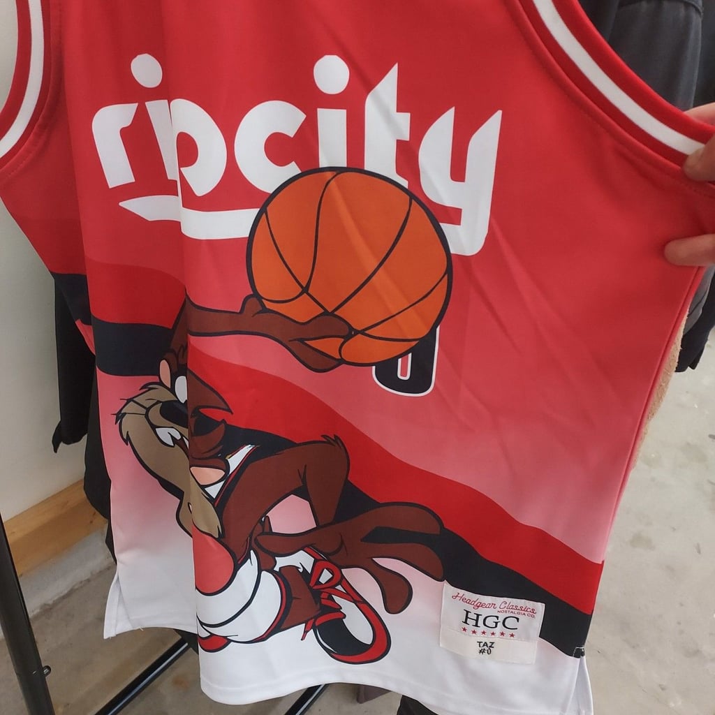 Headgear Classics Taz #0 Rip City Looney Tunes Basketball Jersey