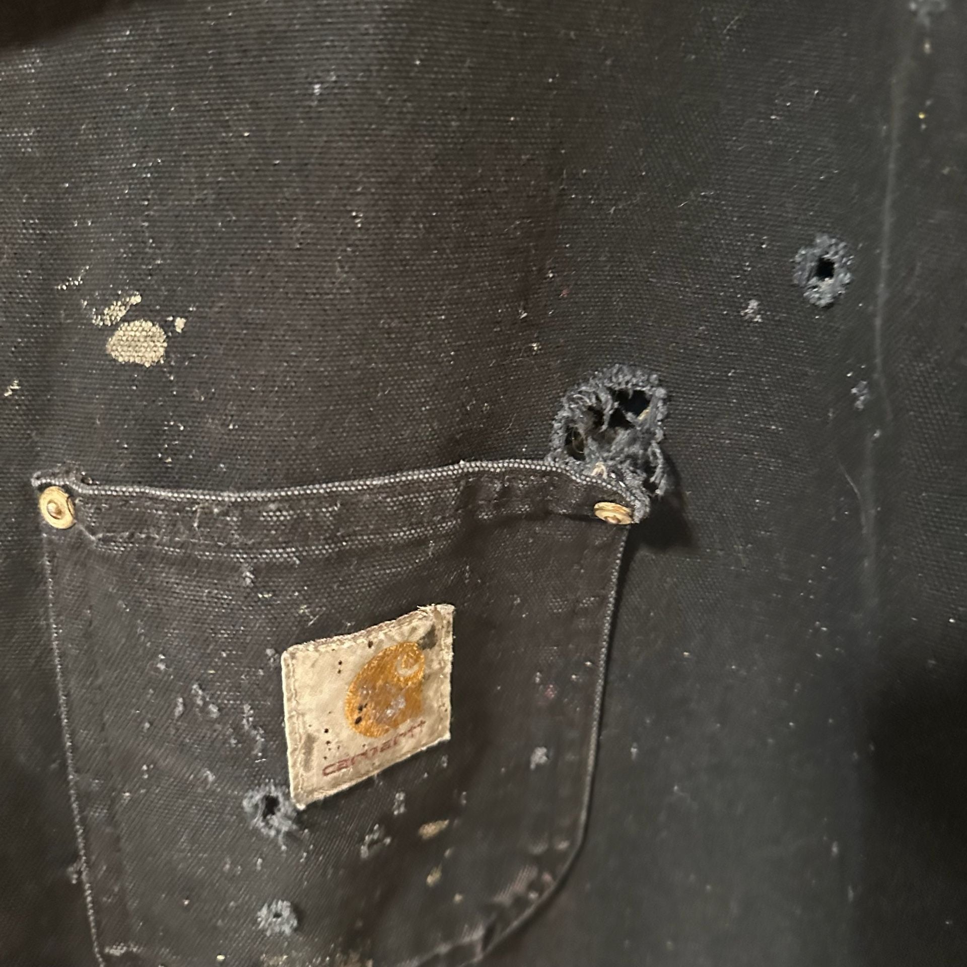 Vintage Carhartt Blanket-Lined Detroit Chore Coat Black 9