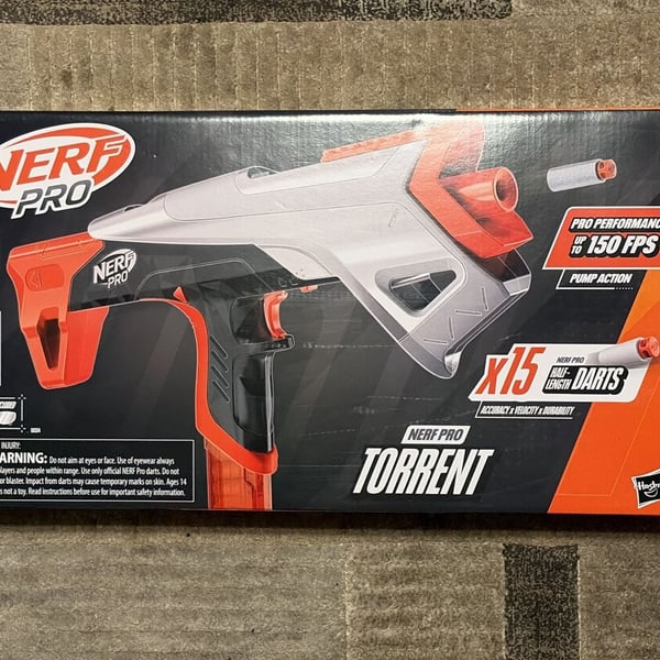 Nerf Pro Torrent Half-Length Dart Pump-Action Blaster w/Protective Eyewear New