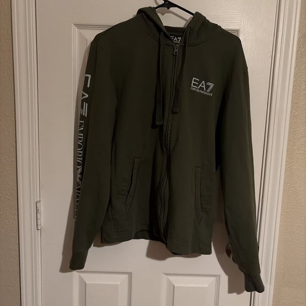 EA7 Emporio Armani Train Logo Series Full Zip Hooded Sweatshirt
