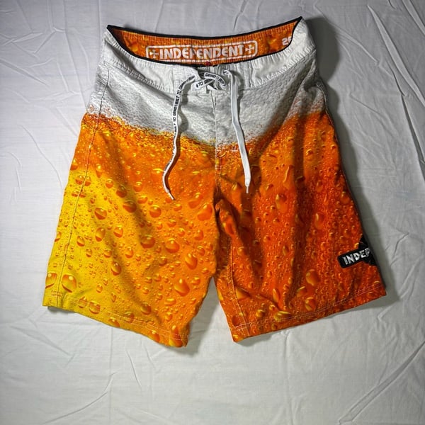 Independent 'Built to Grind' Beer Print Board Shorts