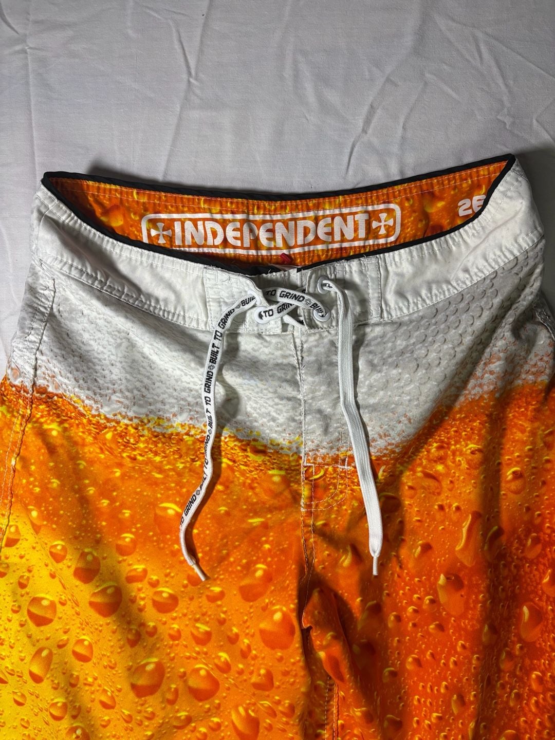 Independent 'Built to Grind' Beer Print Board Shorts 6