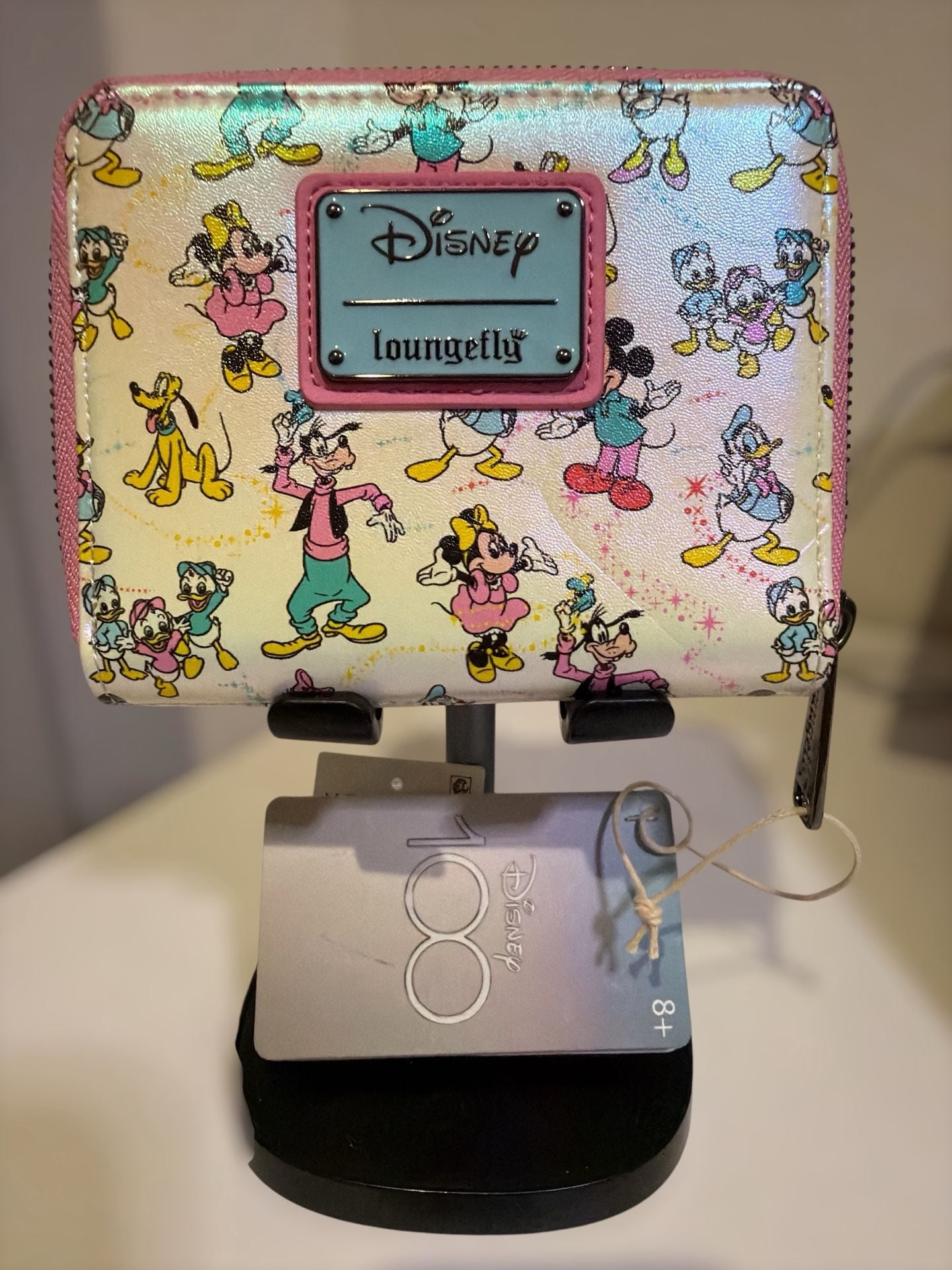 Loungefly Disney100 Mickey & Friends Classic Print Iridescent Ear Wallet 1