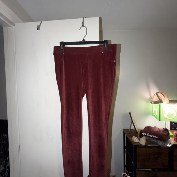 Just be... Women's Velvet Corduroy Stretch Leggings Burgundy