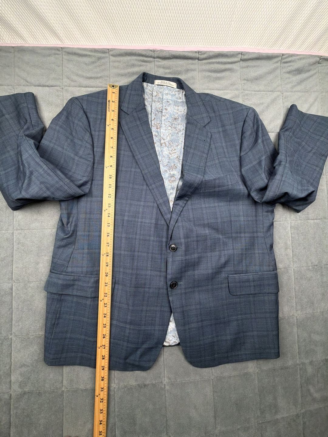 Ermenegildo Zegna Cloth Blue Plaid Wool Blazer colab w/Joseph Abboud 44S 9