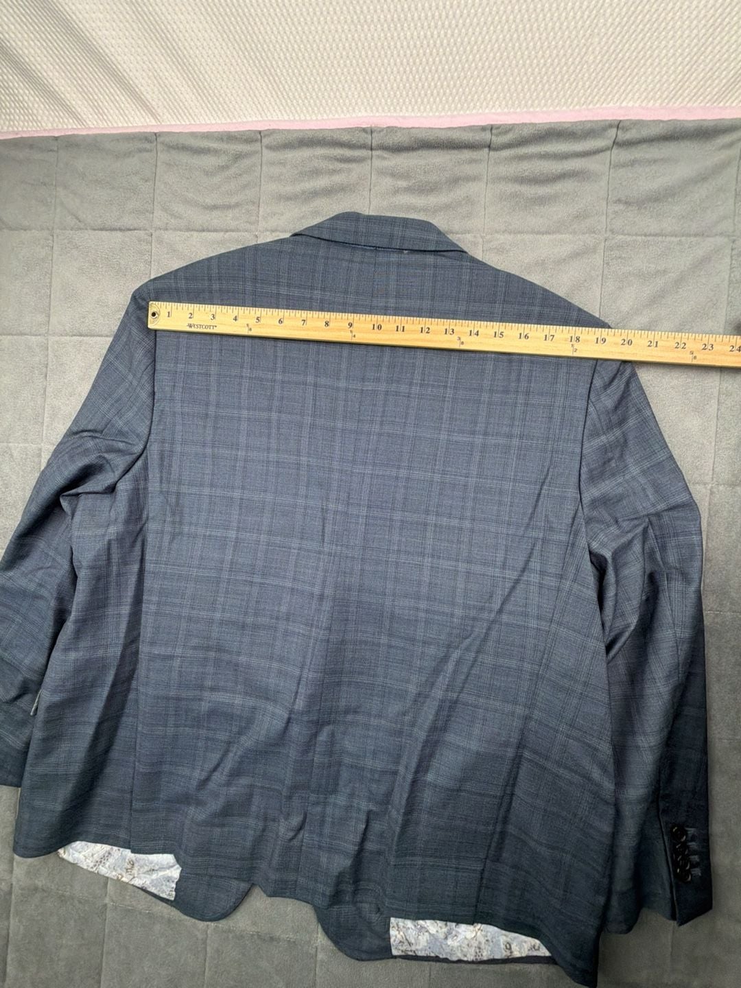 Ermenegildo Zegna Cloth Blue Plaid Wool Blazer colab w/Joseph Abboud 44S 11