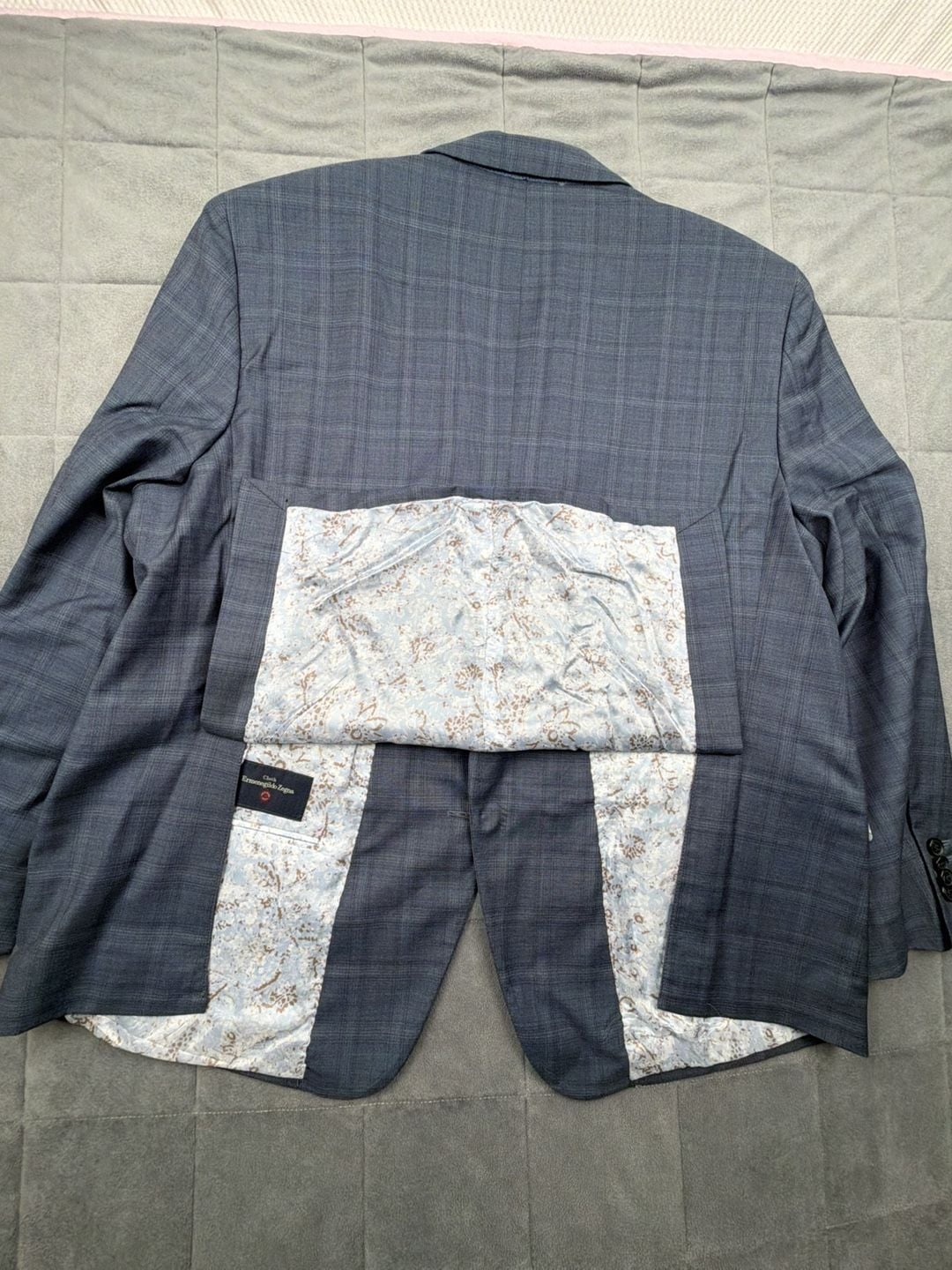 Ermenegildo Zegna Cloth Blue Plaid Wool Blazer colab w/Joseph Abboud 44S 12